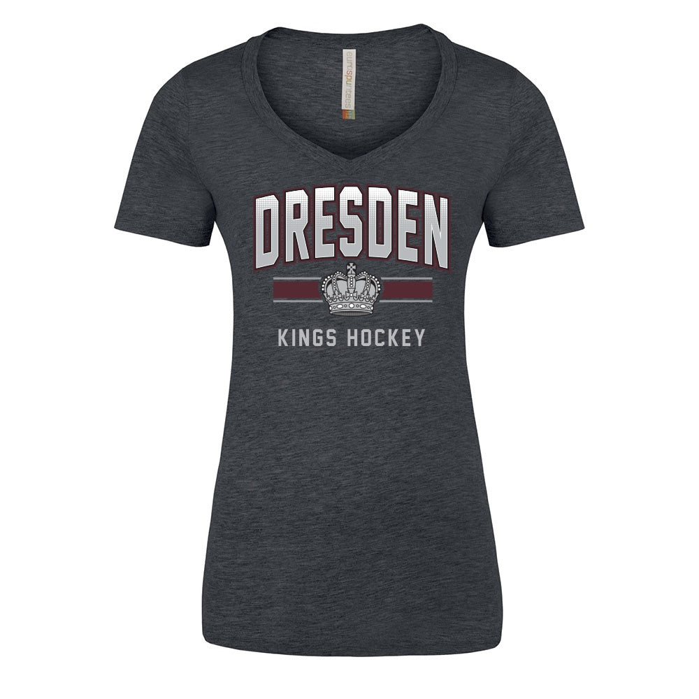 Dresden Jr Kings Ladies' Eurospun Ring Spun V-Neck T-Shirt
