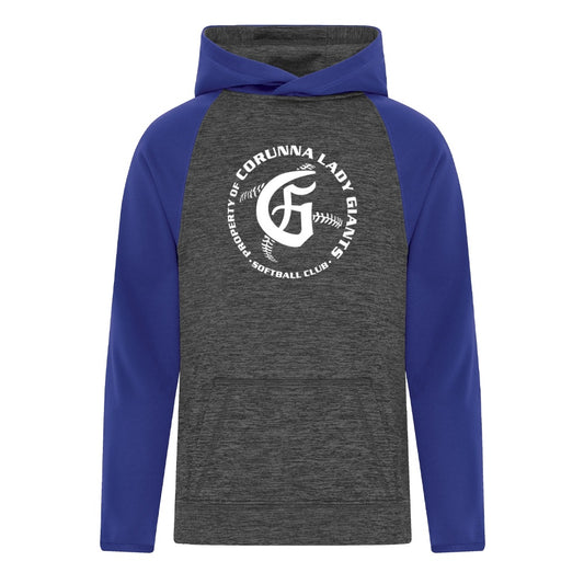 Corunna Lady Giants Youth Heather Fleece Two Tone Hoodie
