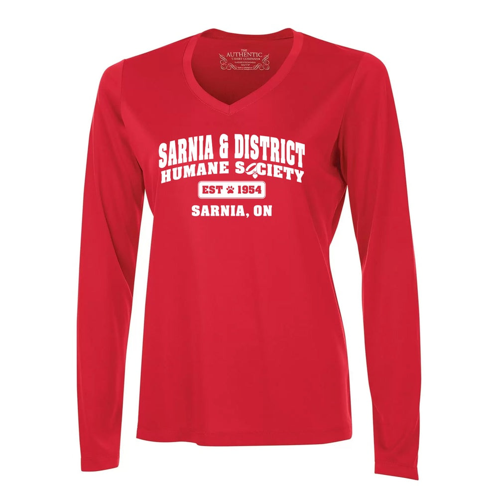 Sarnia Humane Society Ladies' Pro Team Long Sleeve V-Neck T-Shirt