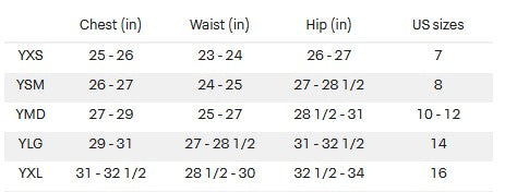 Youth Sizing Chart
