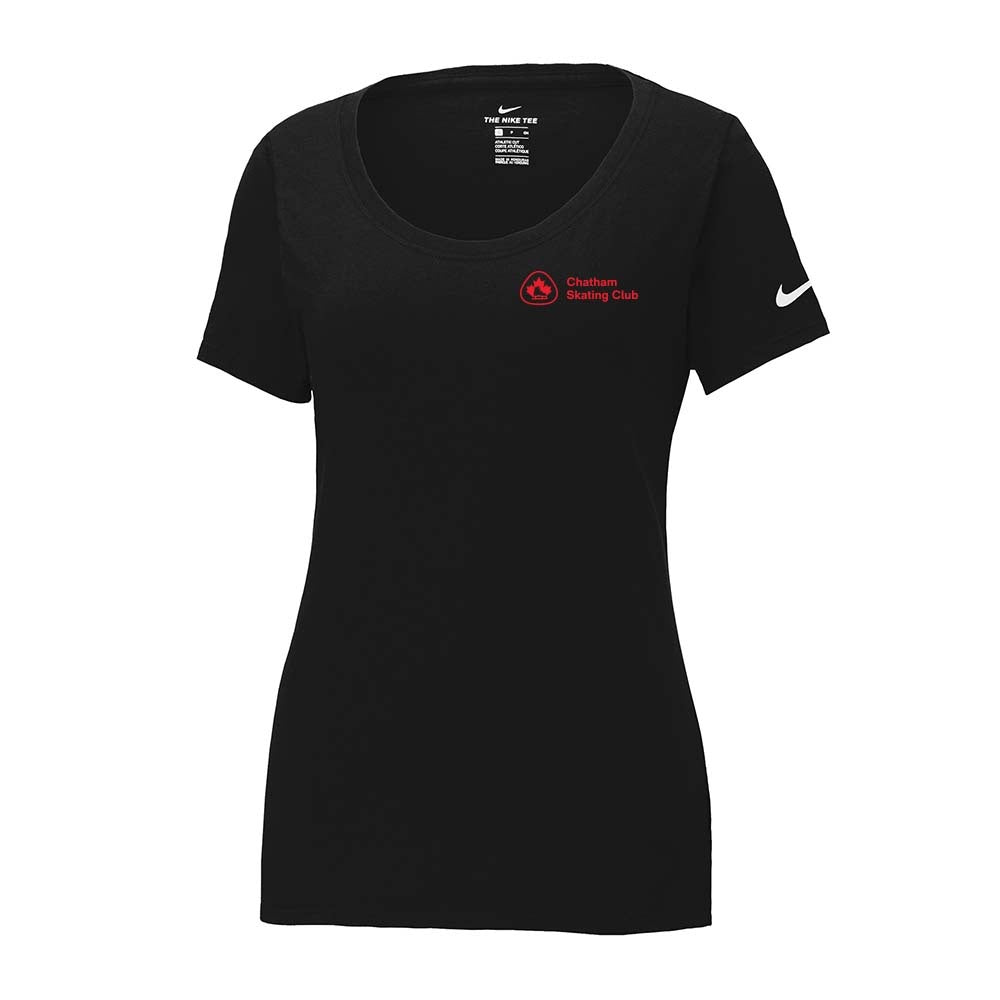 Chatham Skating Club Ladies' Nike Dri-FIT Cotton/Poly Scoop Neck Tee