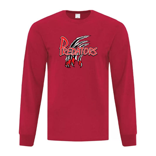 Lambton Shores Predators Adult Everday Cotton Long Sleeve T-Shirt
