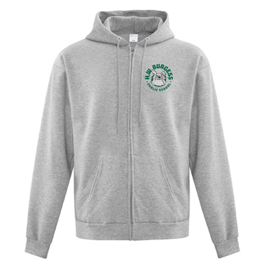 H.W. Burgess Adult Everyday Fleece Full Zip Hooded Sweatshirt