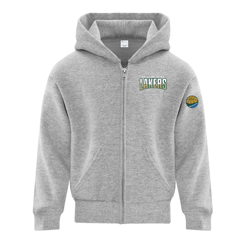 Huron Lakers Youth Everyday Fleece Full Zip Hooded Sweatshirt
