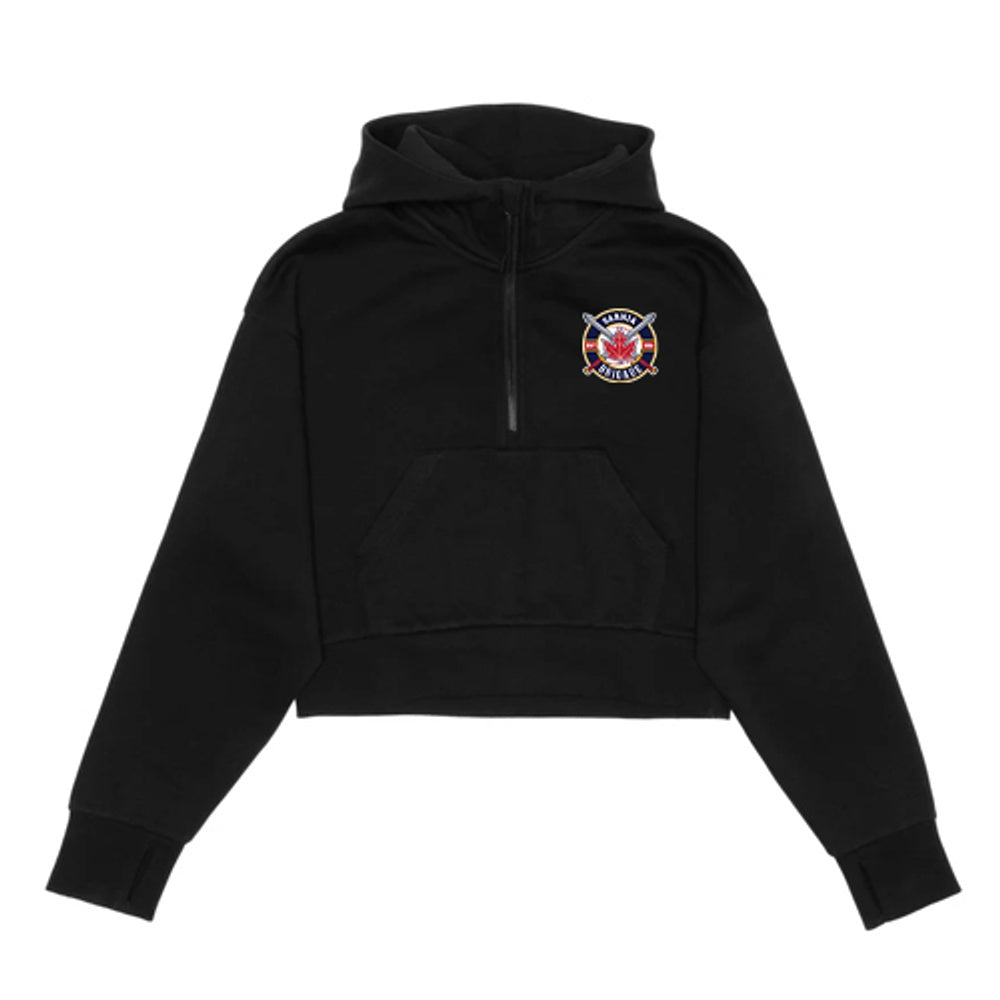 Sarnia Brigade Adult Cropped Drop Shoulder 1/2 Zip Hoodie