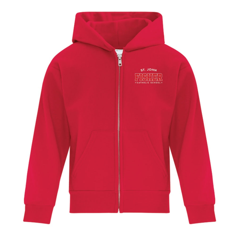 St. John Fisher Youth Everyday Fleece Full Zip Hooded Sweatshirt