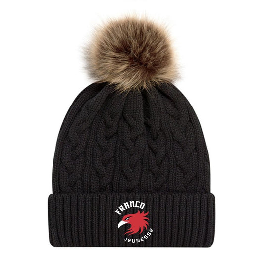 Franco-Jeunesse Faux Fur Pom Pom Cuff Toque