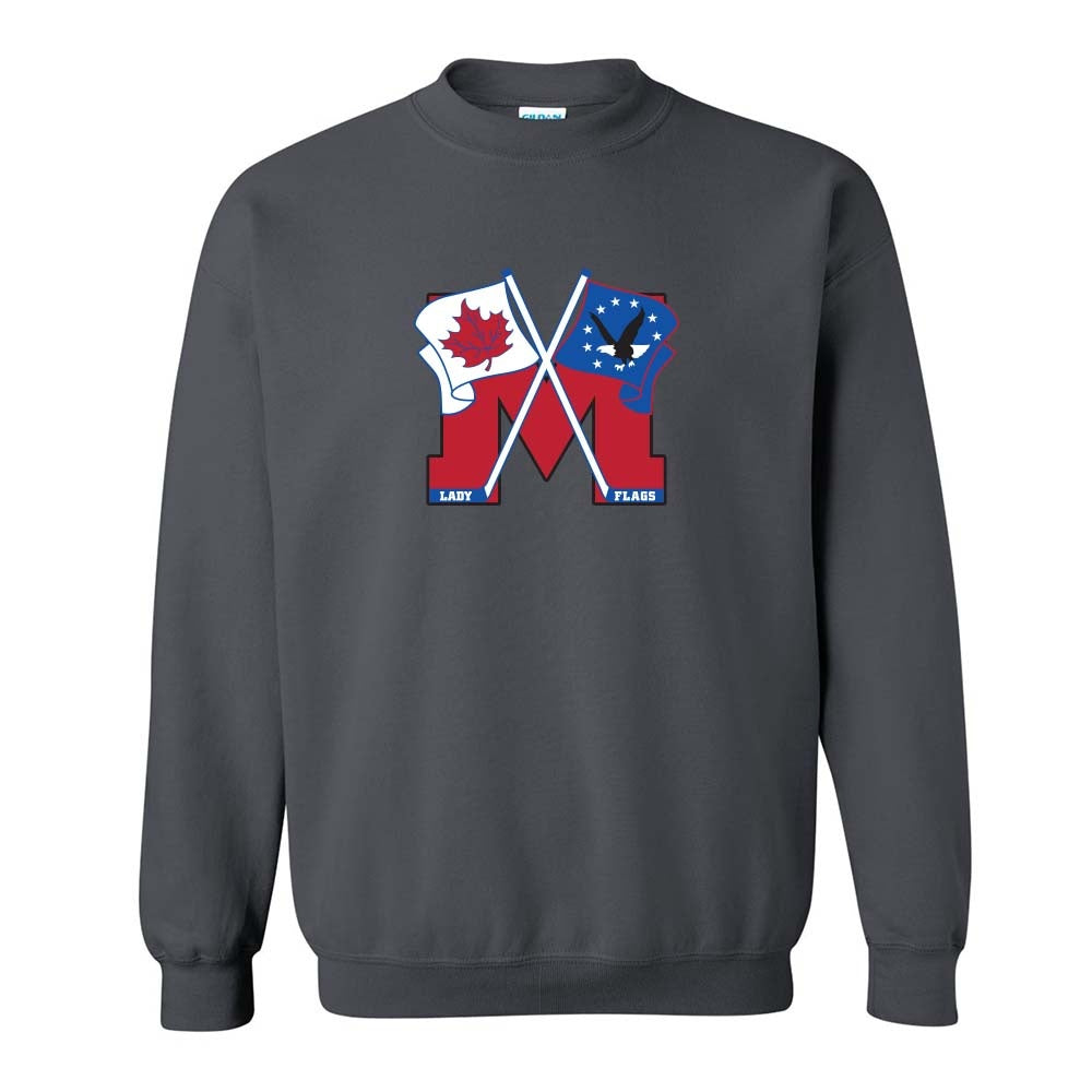 Mooretown Lady Flags Adult Heavy Blend Crewneck Sweatshirt