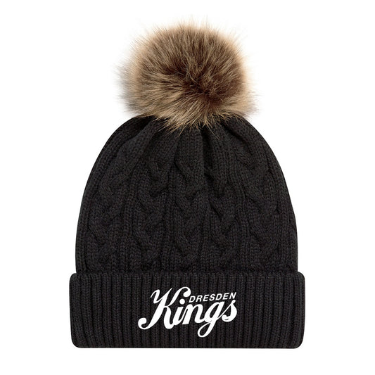 Dresden Jr Kings Faux Fur Pom Pom Cuff Toque