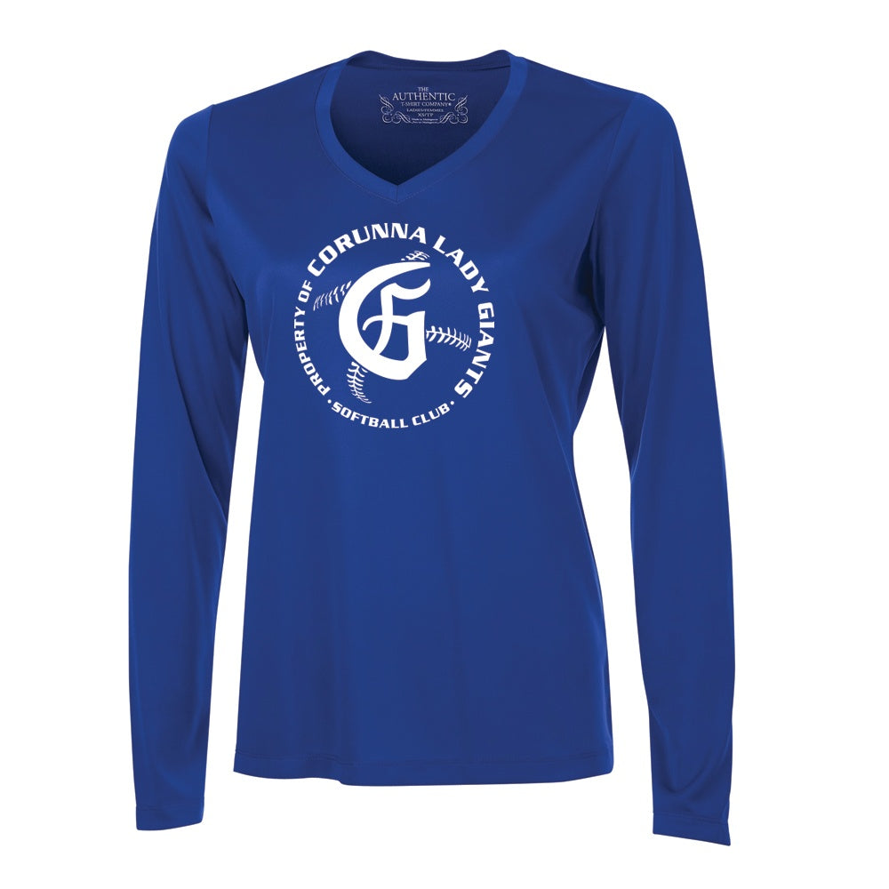 Corunna Lady Giants Ladies' Pro Team Long Sleeve V-Neck