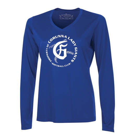 Corunna Lady Giants Ladies' Pro Team Long Sleeve V-Neck
