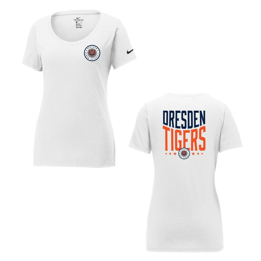 Dresden Minor Baseball Ladies' Nike Dri-FIT Cotton/Poly Scoop Neck Tee