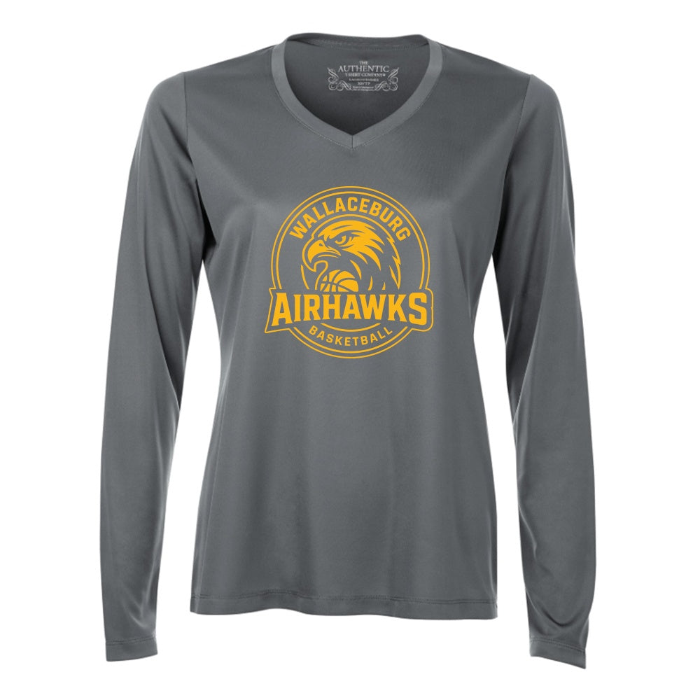 Wallaceburg Airhawks Ladies' Pro Team Long Sleeve V-Neck T-Shirt