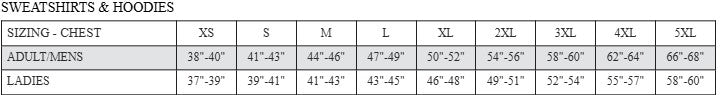 Unisex Sizing Chart