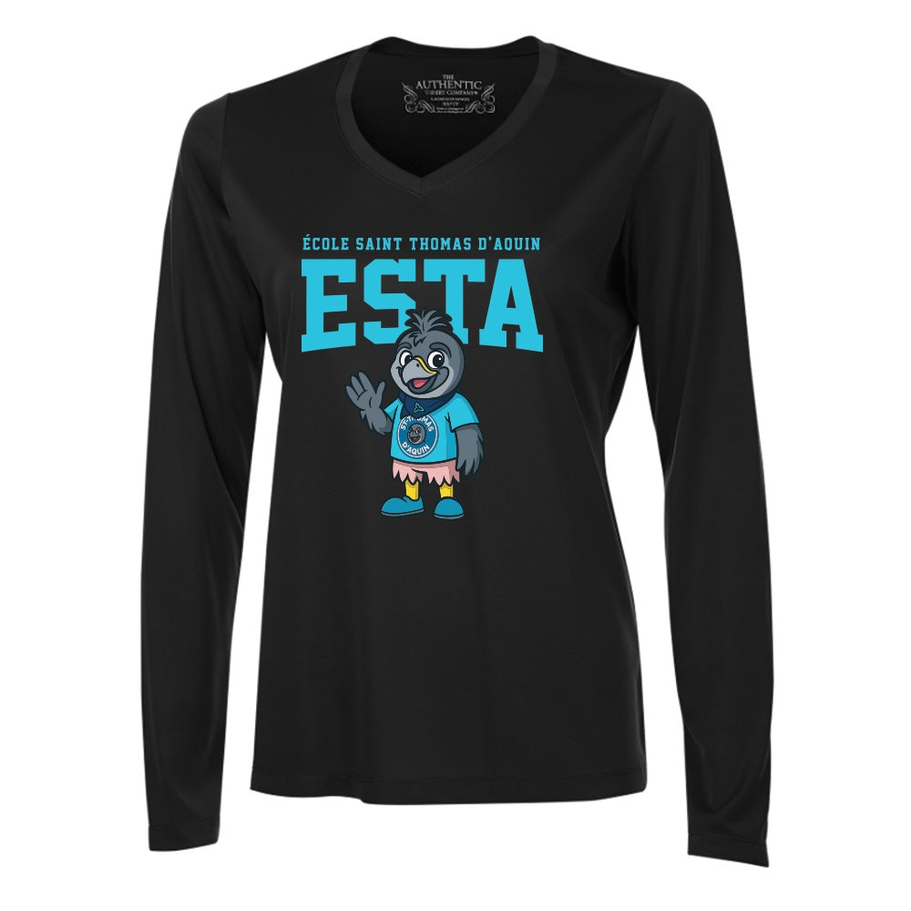 St Thomas D'Aquin Ladies' Pro Team Long Sleeve V-Neck T-Shirt