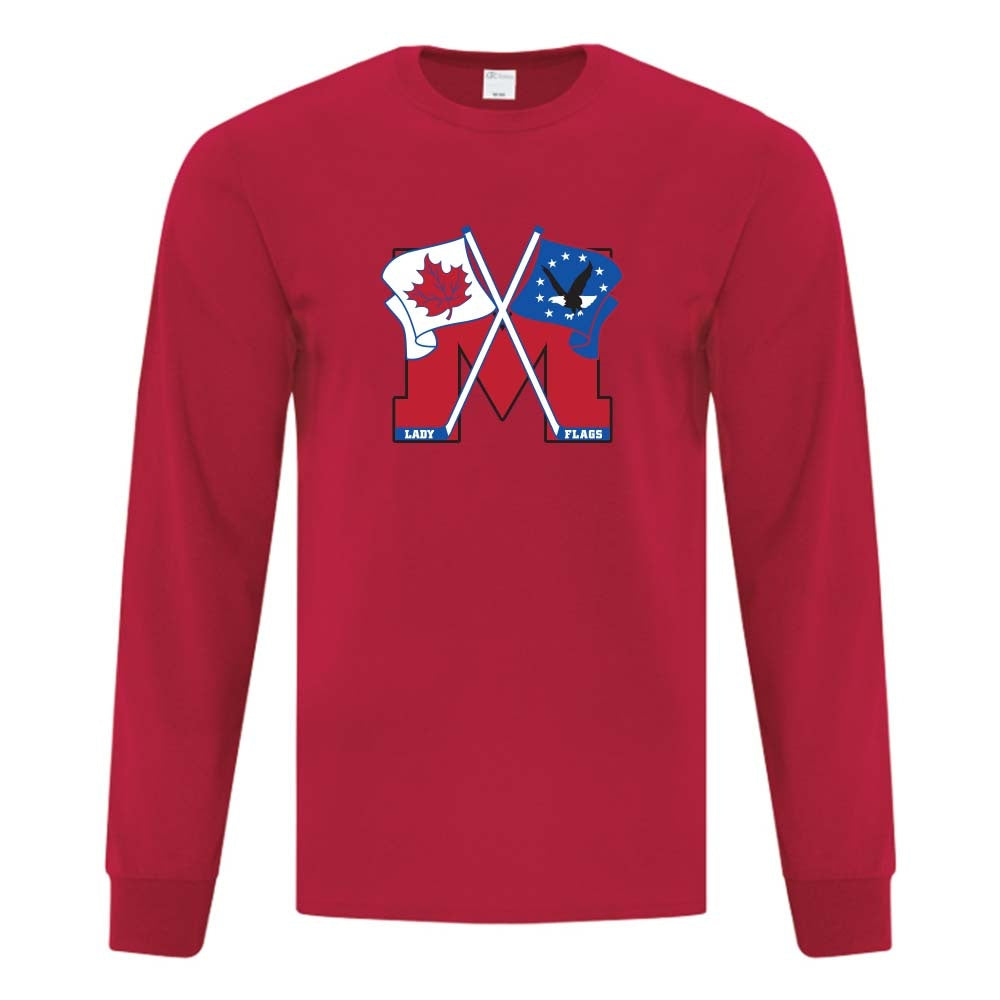 Mooretown Lady Flags Adult Cotton Long Sleeve