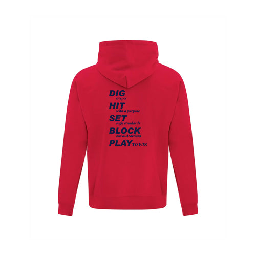 Twin Bridges Volleyball Youth Twill Everyday Fleece Hooded Sweatshirt