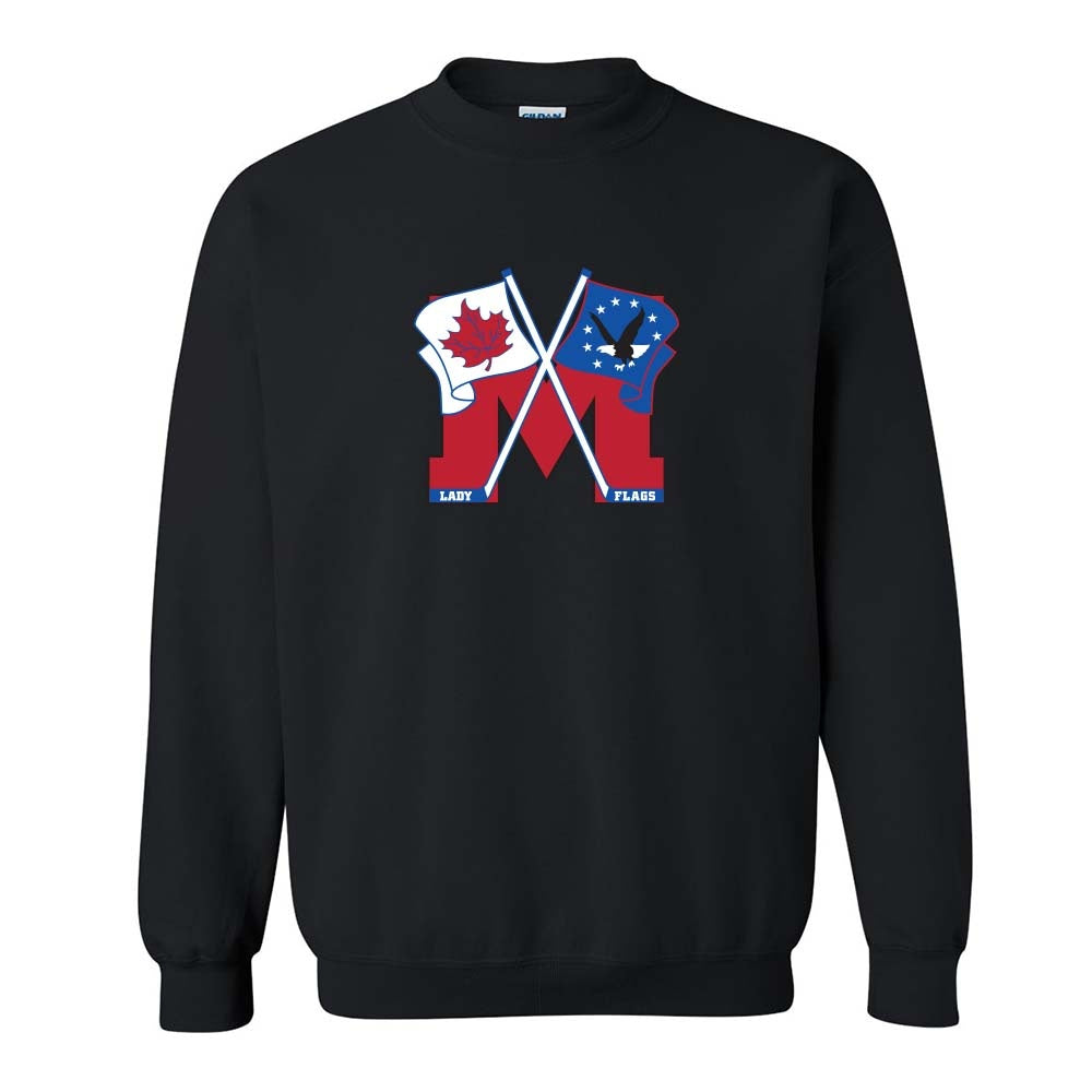 Mooretown Lady Flags Adult Heavy Blend Crewneck Sweatshirt