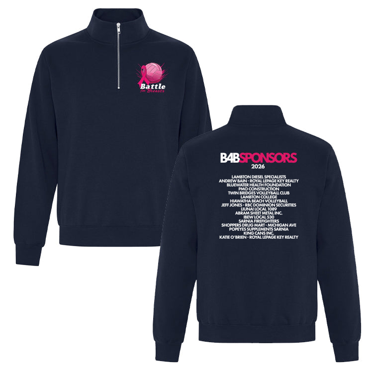 Battle for Breasts Adult Fleece 1/4 Zip Sweatshirt