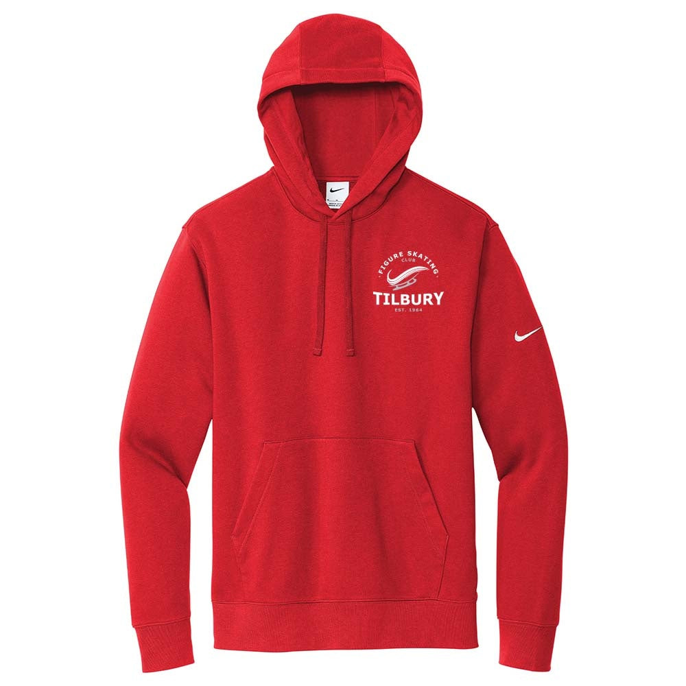 Tilbury Figure Skating Adult Nike Club Fleece Sleeve Swoosh Pullover Hoodie (Alt. Logo)