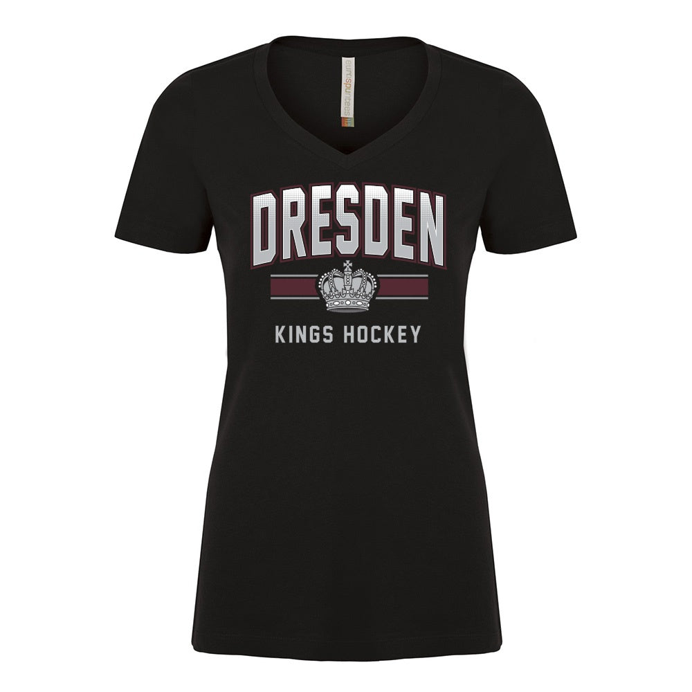 Dresden Jr Kings Ladies' Eurospun Ring Spun V-Neck T-Shirt