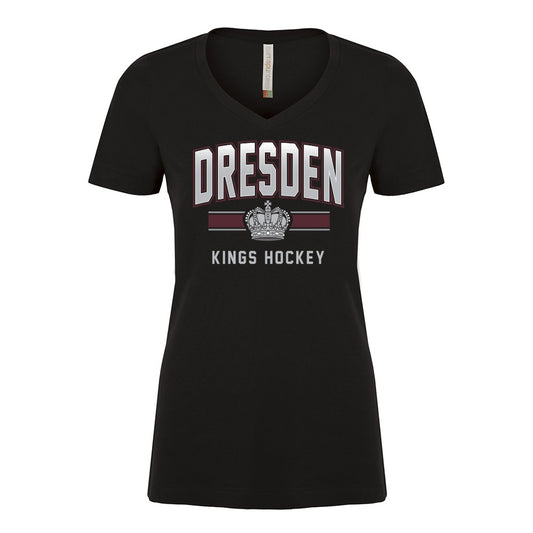Dresden Jr Kings Ladies' Eurospun Ring Spun V-Neck T-Shirt