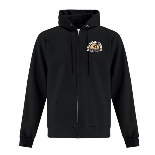 Bluewater Cycling Gravel Grind Adult Fleece Full Zip Hooded Sweatshirt