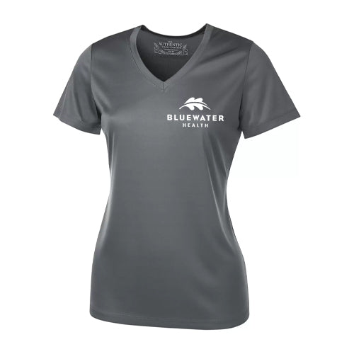 Bluewater Health Ladies' V-Neck Pro Team (Moisture Wicking) T-Shirt