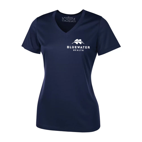 Bluewater Health Ladies' V-Neck Pro Team (Moisture Wicking) T-Shirt