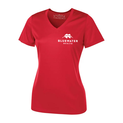Bluewater Health Ladies' V-Neck Pro Team (Moisture Wicking) T-Shirt
