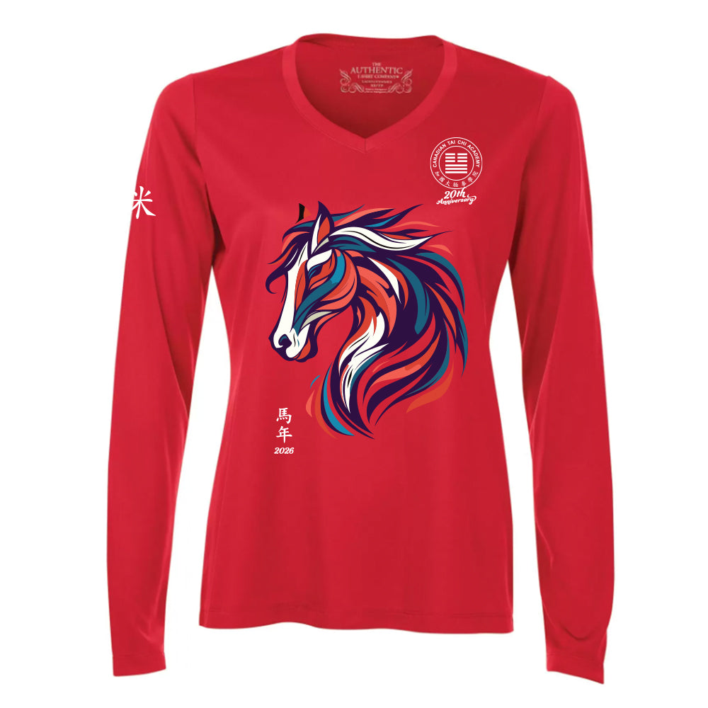 Canadian Tai Chi Ladies' Pro Team Long Sleeve V-Neck T-Shirt