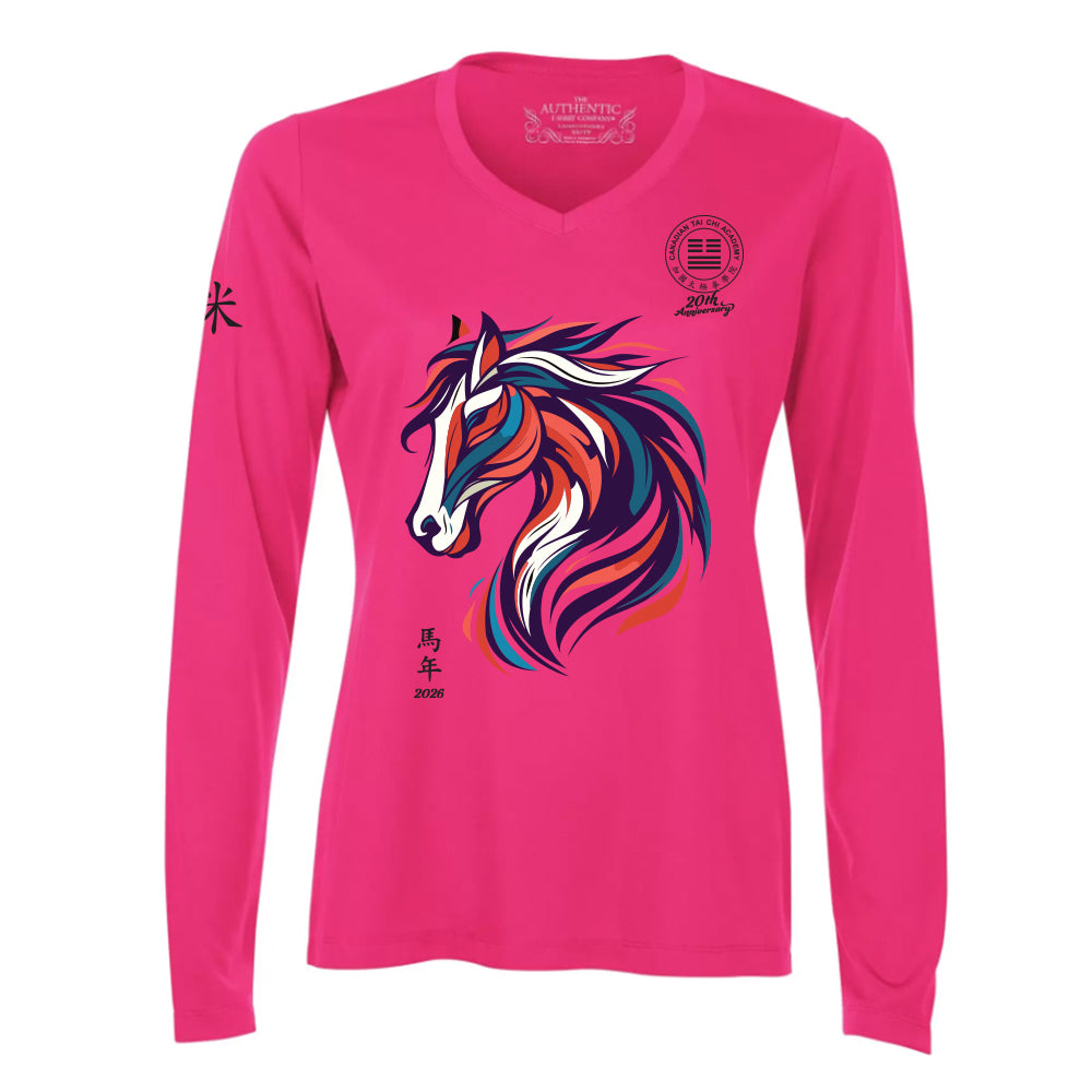 Canadian Tai Chi Ladies' Pro Team Long Sleeve V-Neck T-Shirt