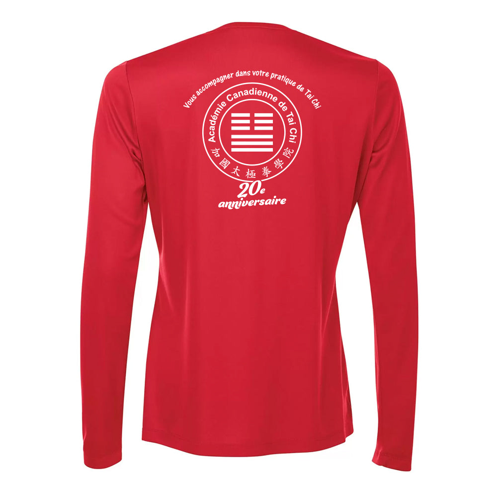 Canadian Tai Chi 20th Anniversary Ladies' Pro Team Long Sleeve V-Neck (French)