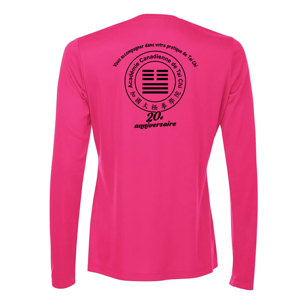 Canadian Tai Chi 20th Anniversary Ladies' Pro Team Long Sleeve V-Neck (French)