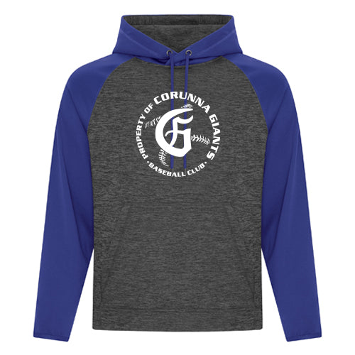 Corunna Giants Adult Heather Fleece Two Tone Hoodie