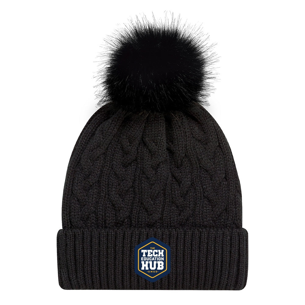 Technological Education Hub Faux Fur Pom Pom Toque