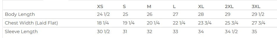 Ladies' Sizing Chart