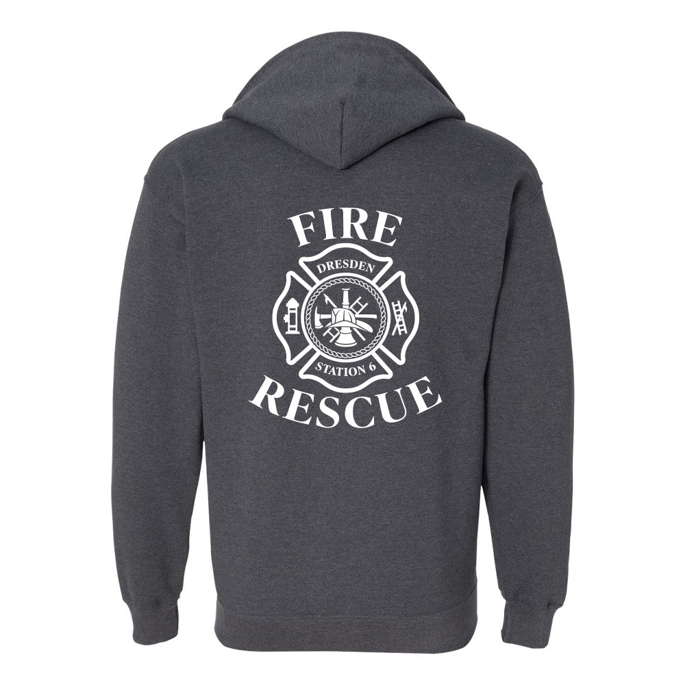 Dresden Fire Department Adult Heavy Blend Full-Zip Hooded Sweatshirt