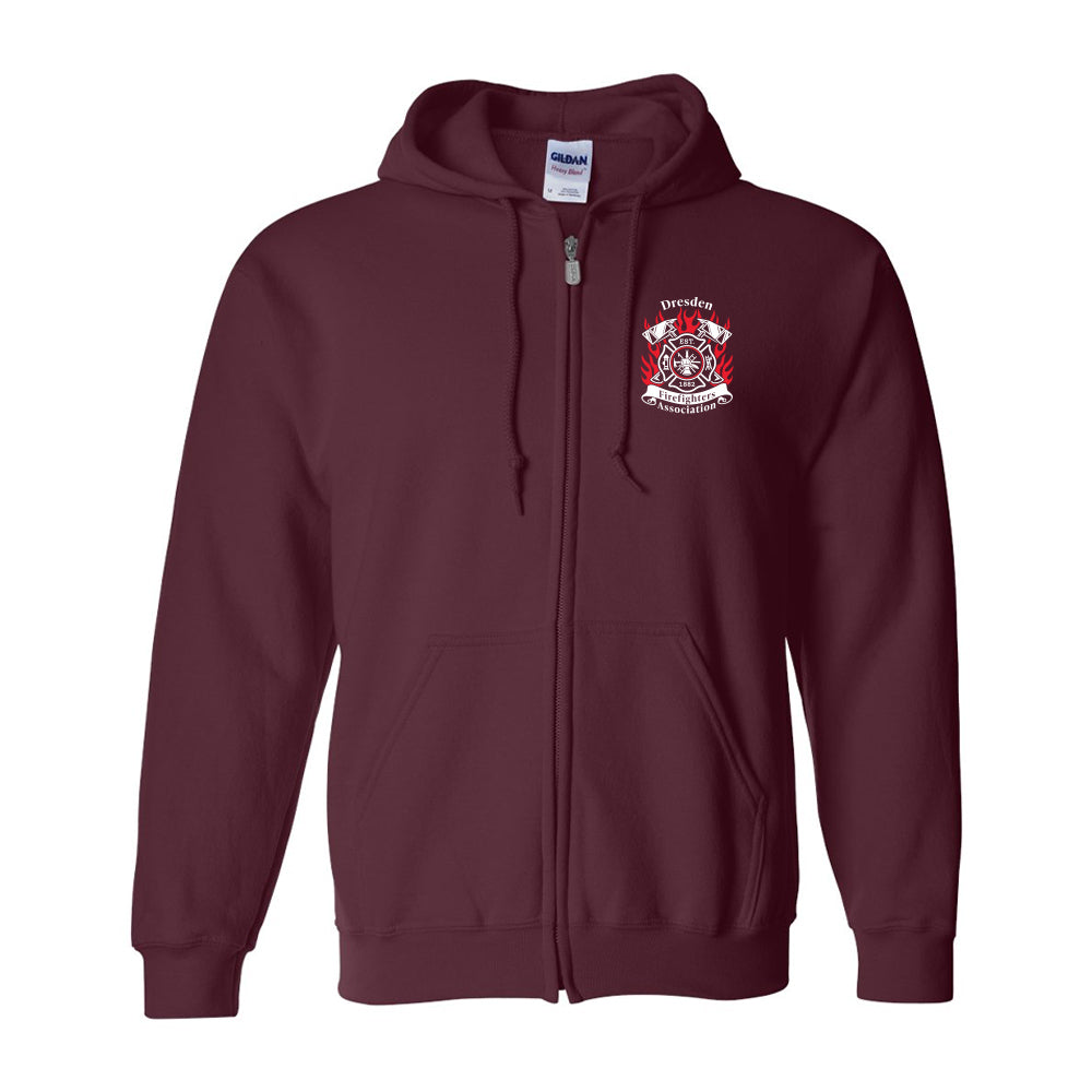 Dresden Fire Department Adult Heavy Blend Full-Zip Hooded Sweatshirt