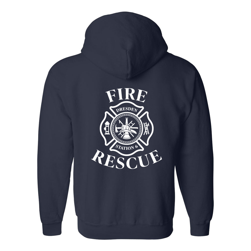 Dresden Fire Department Adult Heavy Blend Full-Zip Hooded Sweatshirt