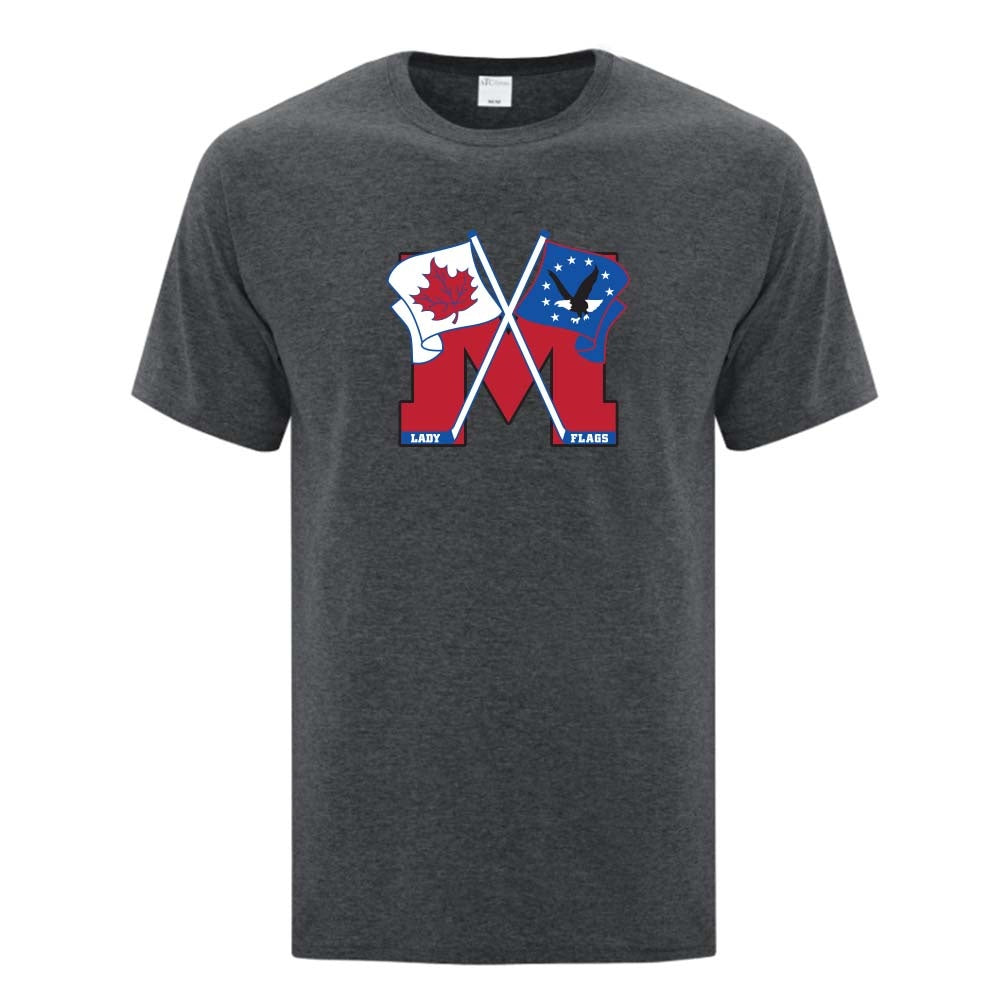 Mooretown Lady Flags Adult Cotton T-Shirt