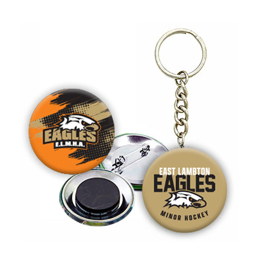 East Lambton Minor Hockey Buttons, Magnets & Keychains