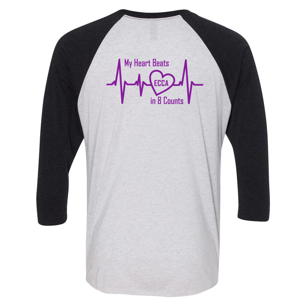 Eight Count Cheer Adult Triblend Three-Quarter Raglan T-Shirt