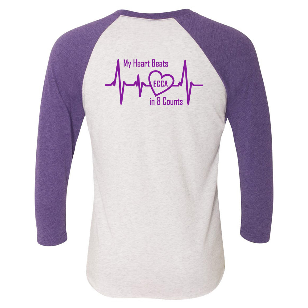 Eight Count Cheer Adult Triblend Three-Quarter Raglan T-Shirt