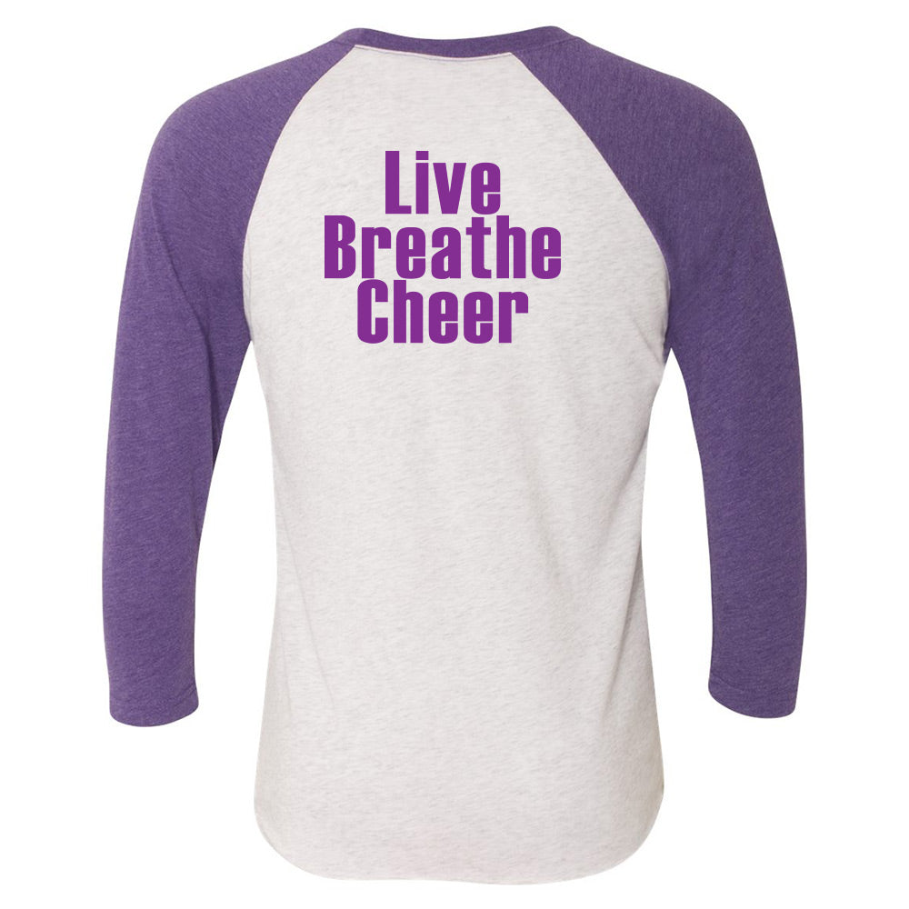 Eight Count Cheer Adult Triblend Three-Quarter Raglan T-Shirt