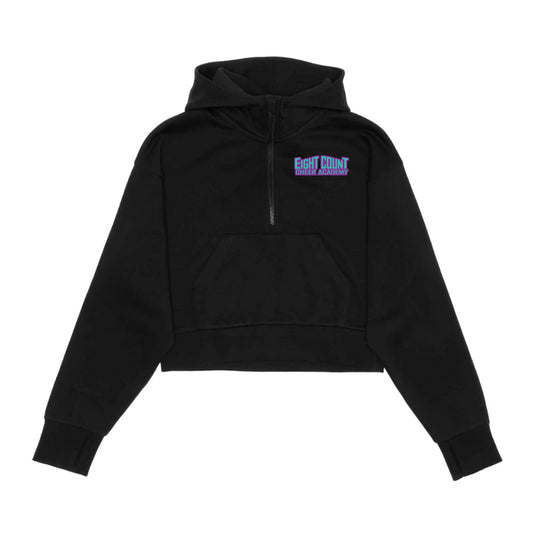 Eight Count Cheer Adult Cropped Drop Shoulder 1/2 Zip Hoodie