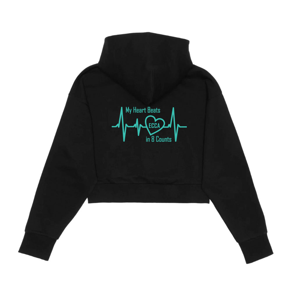 Eight Count Cheer Adult Cropped Drop Shoulder 1/2 Zip Hoodie
