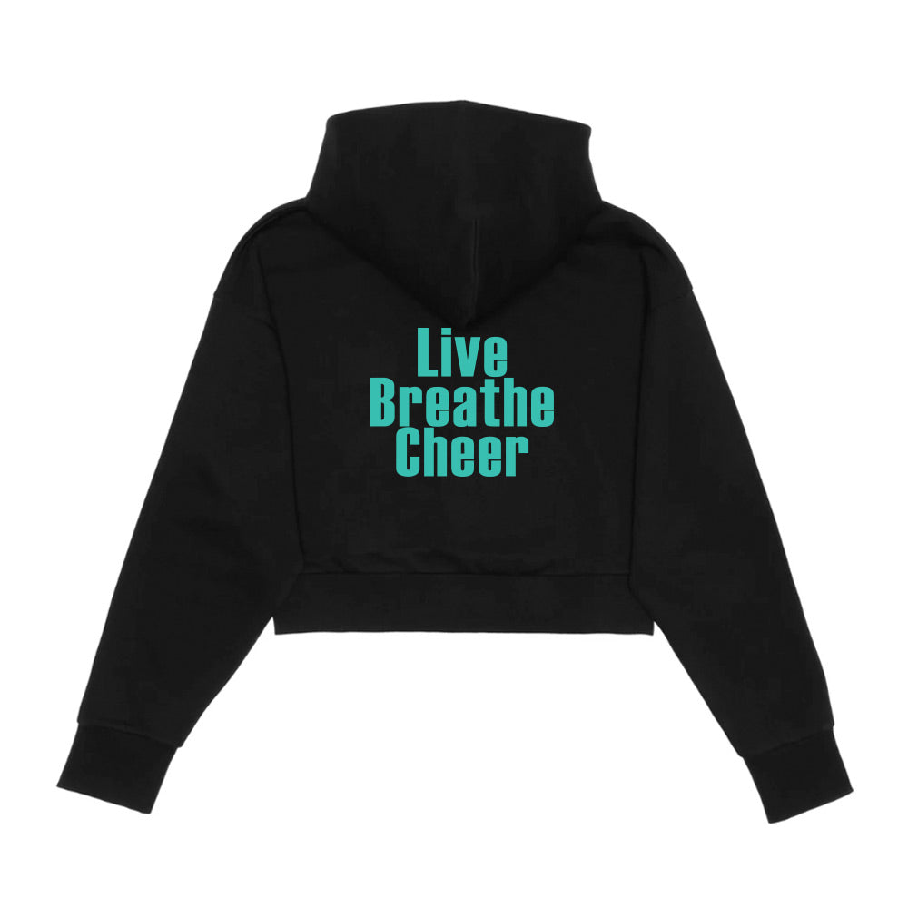Eight Count Cheer Adult Cropped Drop Shoulder 1/2 Zip Hoodie
