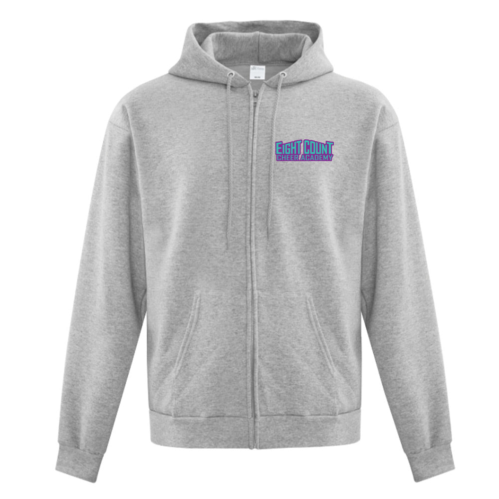 Eight Count Cheer Adult Fleece Full Zip Hooded Sweatshirt