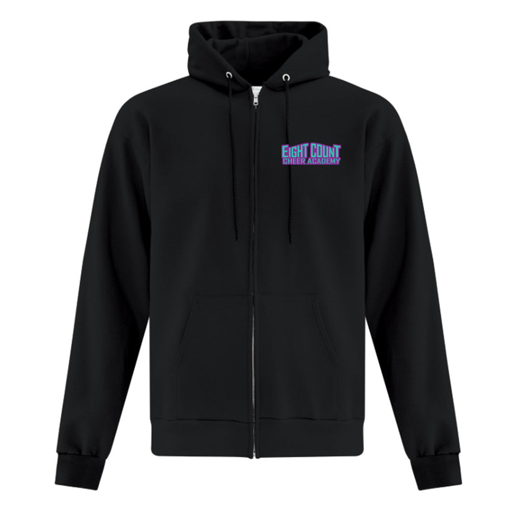 Eight Count Cheer Adult Fleece Full Zip Hooded Sweatshirt